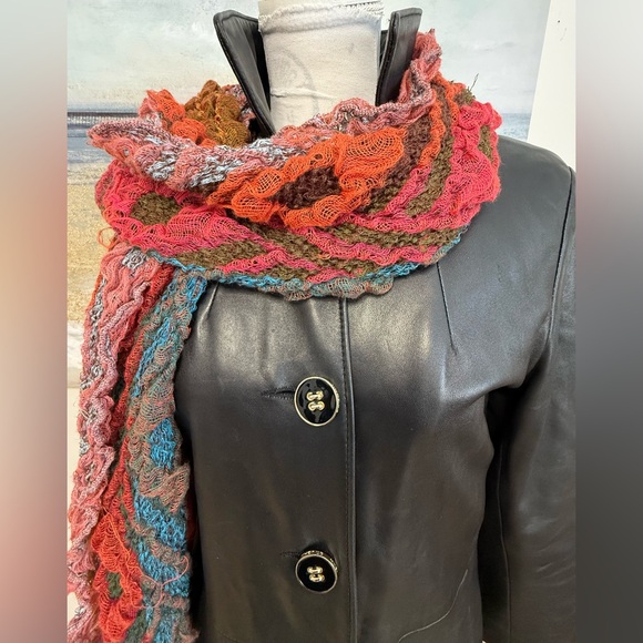 🥳🥳ST. JOHN Marie Grey Collection Leather Coat Jacket, Black - Picture 5 of 16